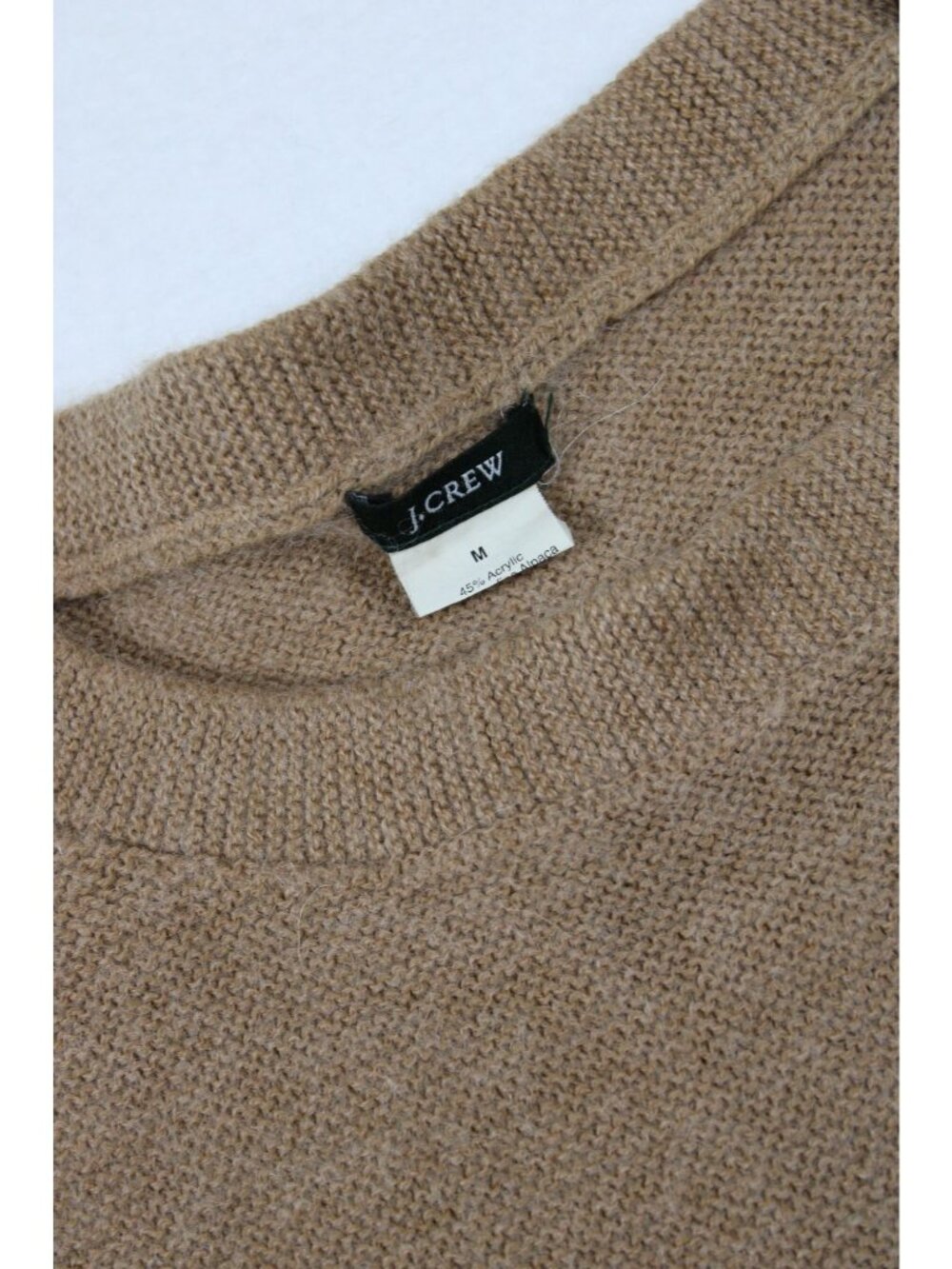 J.Crew Womens Alpaca Blend Tan Button Shoulder Sweater Size M - Picture 2 of 3